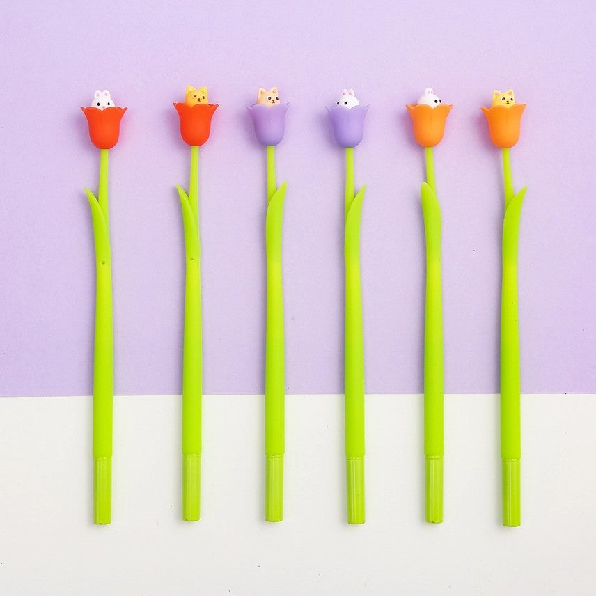 Blue Bell Bunny Flower Gel Pen