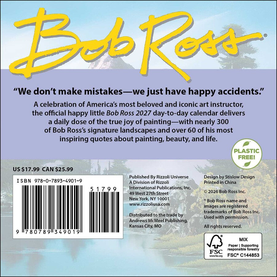 Bob Ross 2027 Desktop Calendar