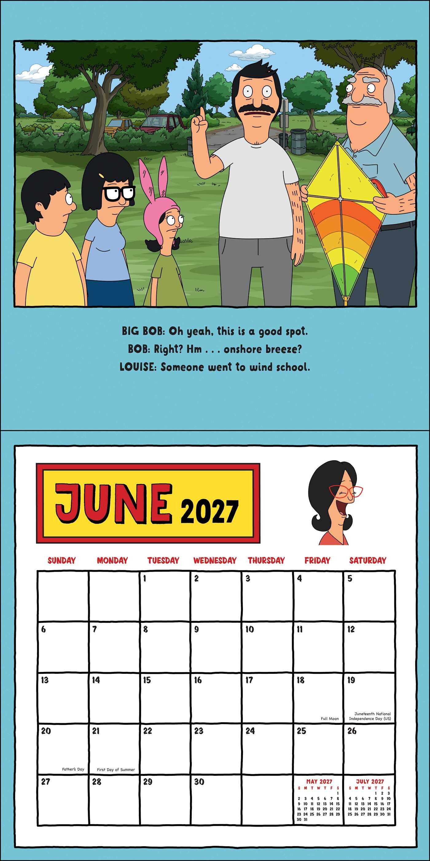 Bob's Burger 2027 Wall Calendar