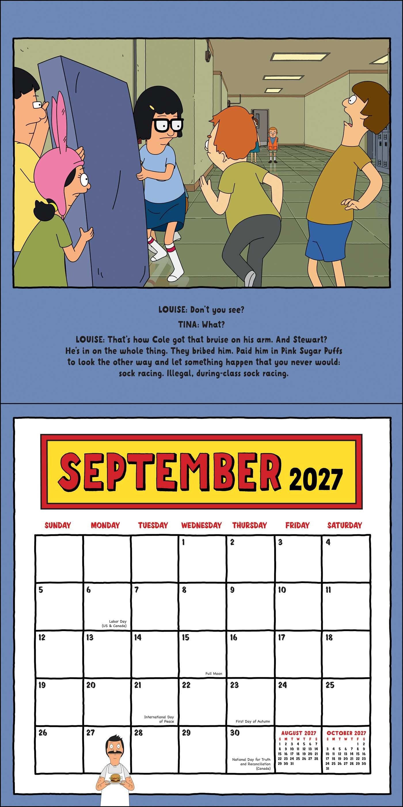 Bob's Burger 2027 Wall Calendar