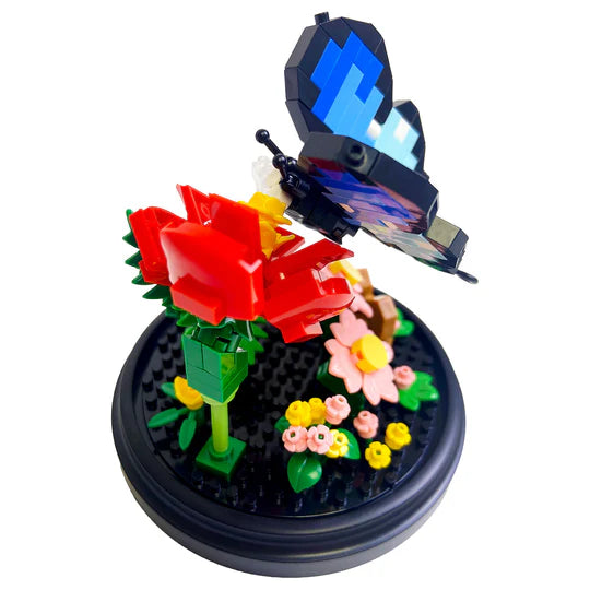 Botanical Blocks Blue Butterfly