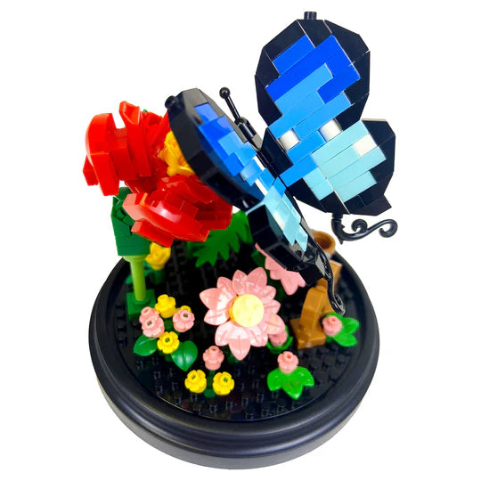 Botanical Blocks Blue Butterfly