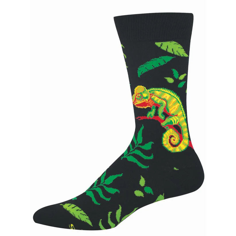 Bright As A Chameleon Men's Crew Socks Black