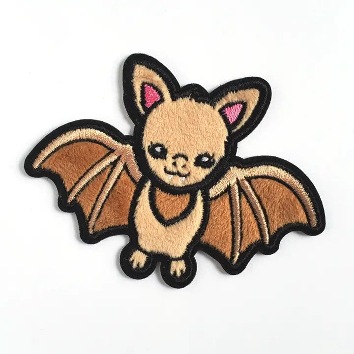 Brown Bat Plush Patch