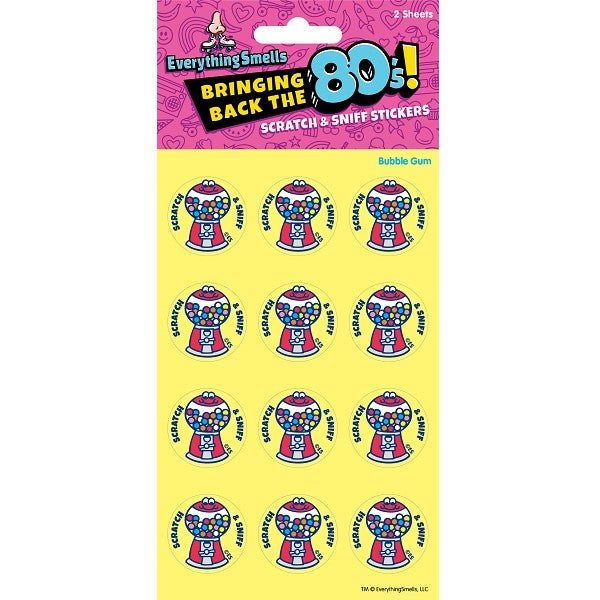 Bubble Gum Machine Scratch N' Sniff Stickers