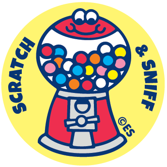 Bubble Gum Machine Scratch N' Sniff Stickers