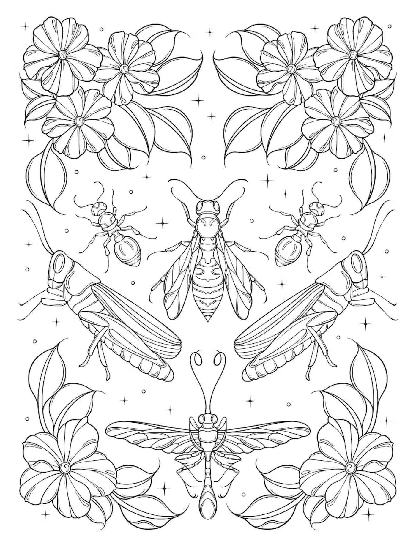 Bugs & Blooms A Botanical Coloring Book