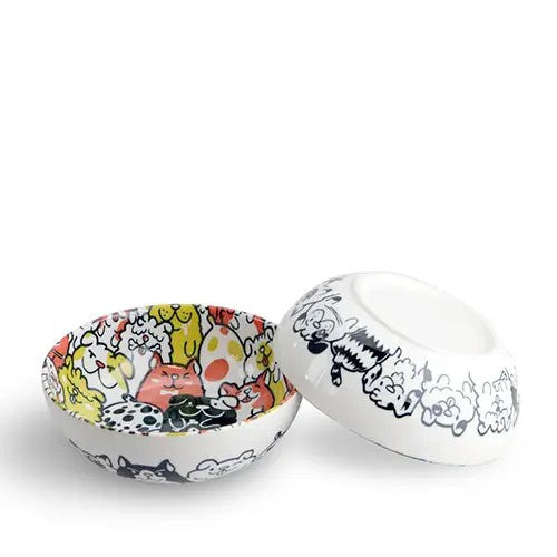 Bunch Of Dogs Shallow Deep Bowl