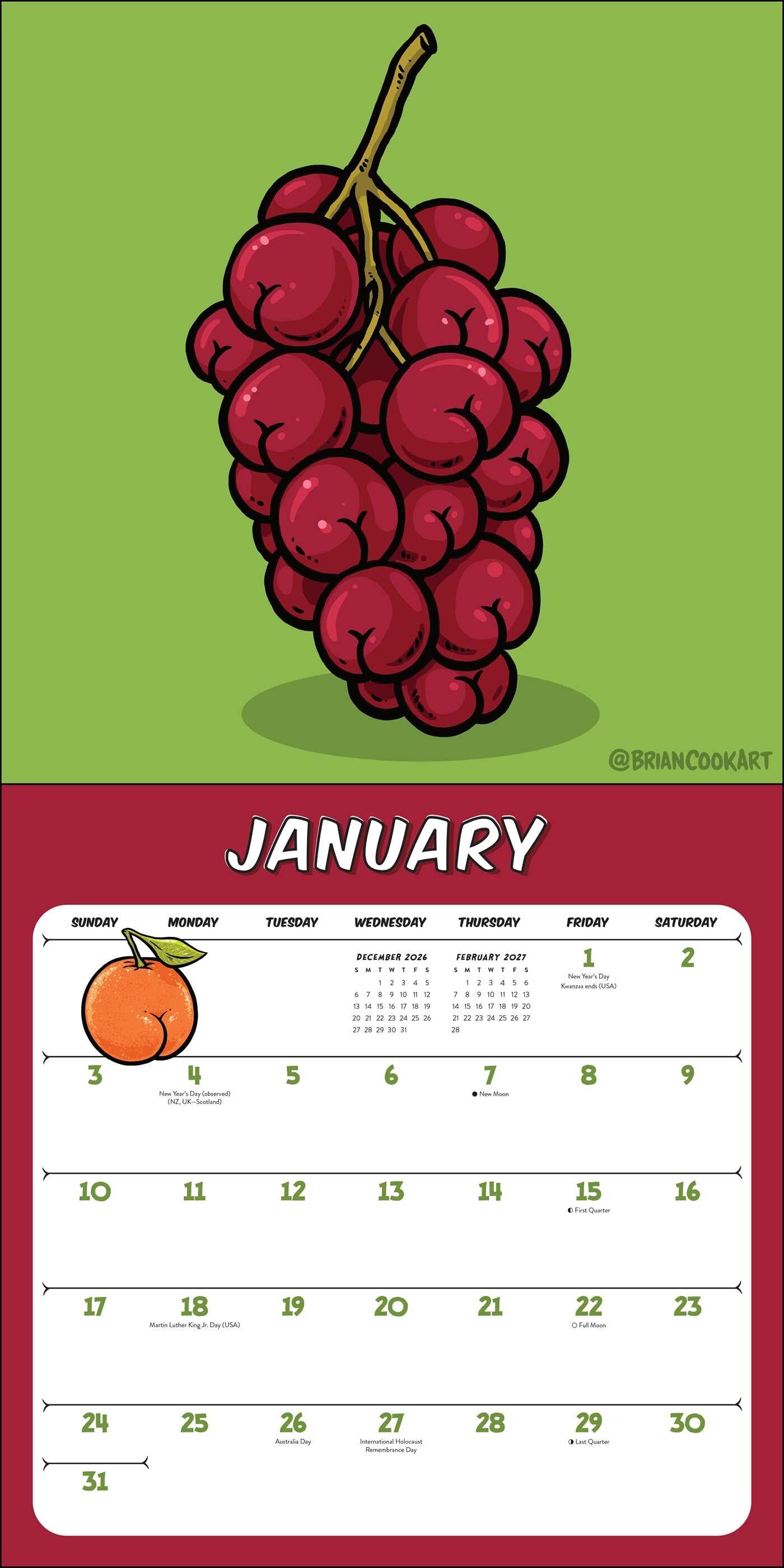 Butts On Things 2027 Wall Calendar