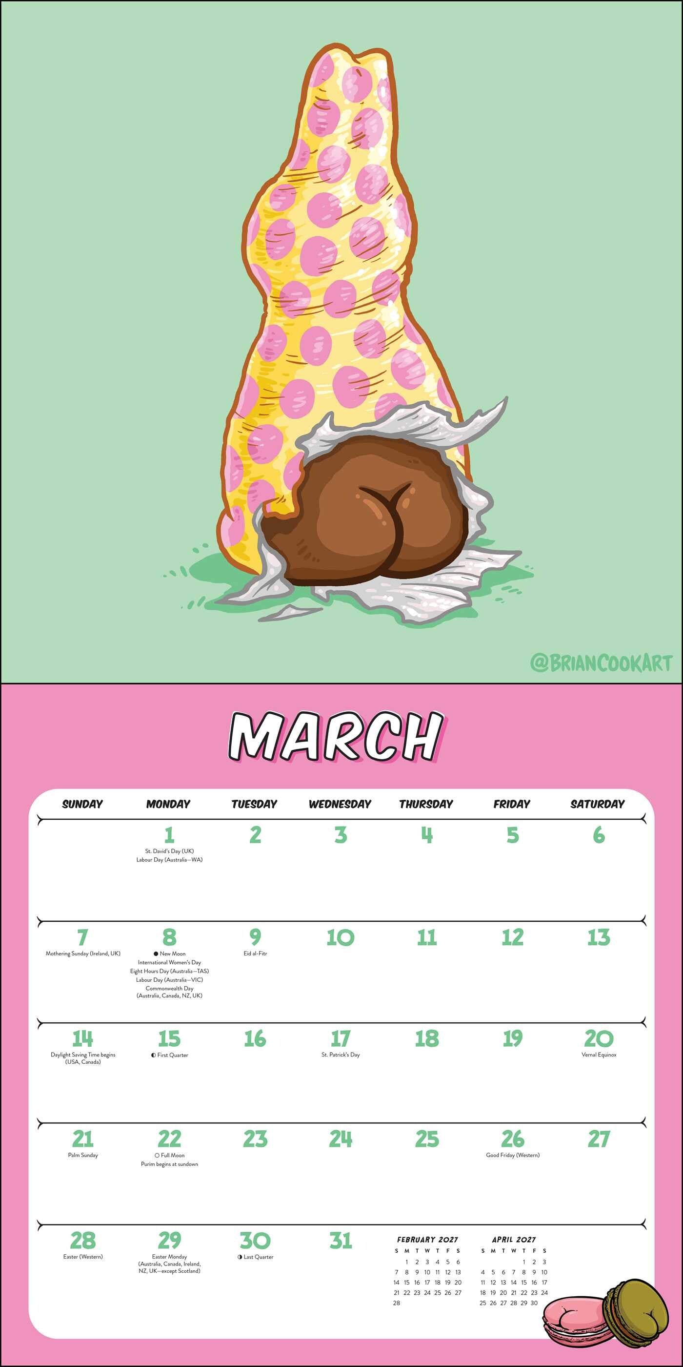 Butts On Things 2027 Wall Calendar