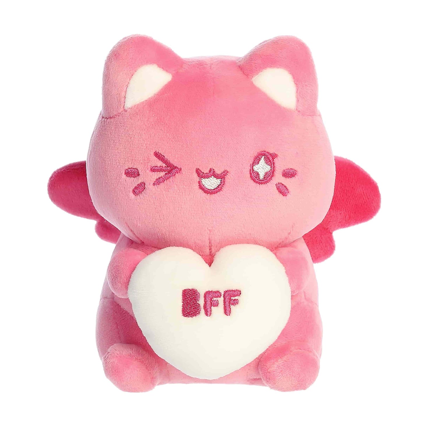 Candy Heart Sitting Dark Pink BFF Meowchi Plush 7" Tasty Peach