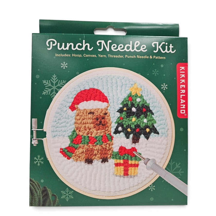 Capybara Christmas Punch Needle Kit