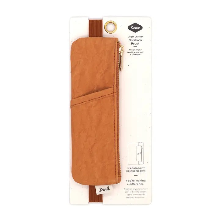 Caramel Crinkle Vegan Leather Notebook Pouch