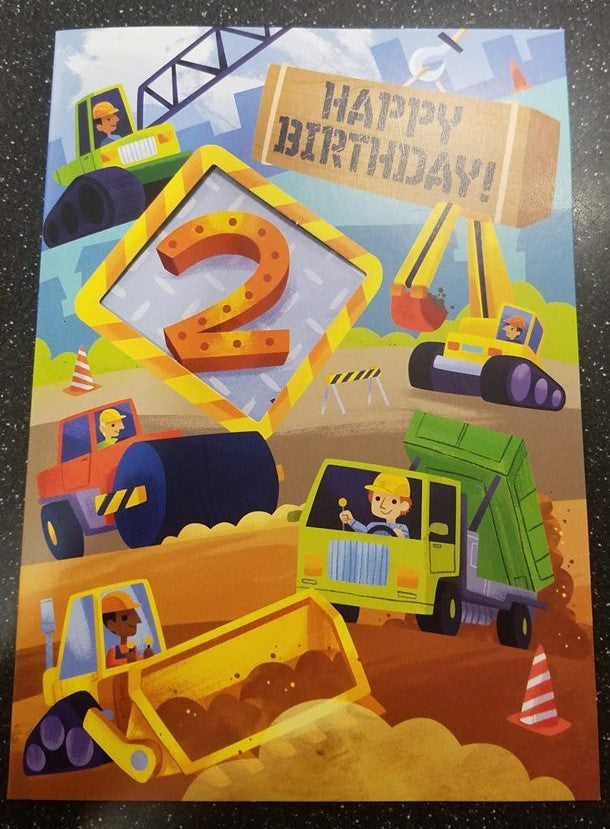 Card 2nd Birthday Construction