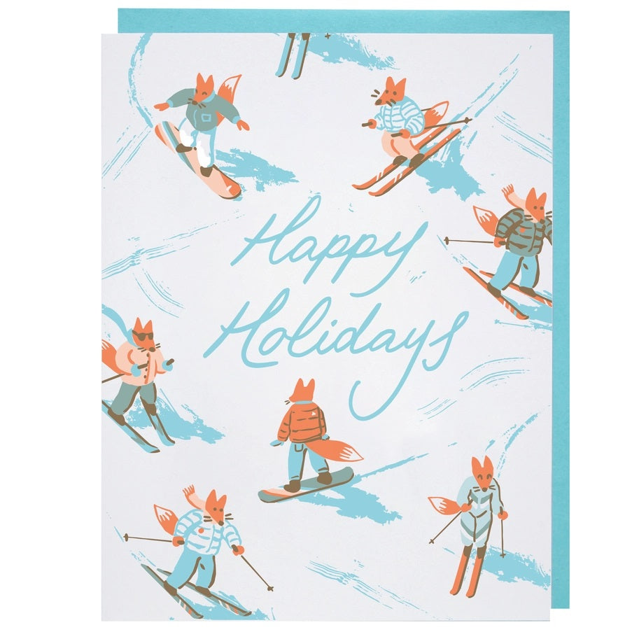 Card Alpine Foxes Holiday