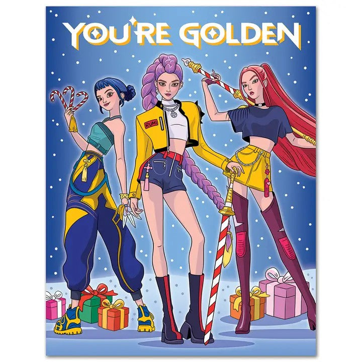 Card Demon Hunters You're Golden Christmas