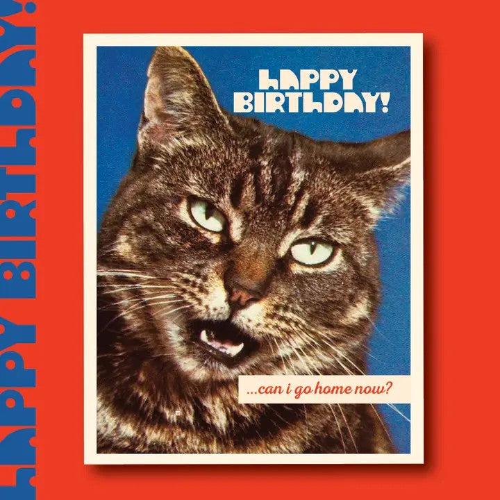 Card Go Home Cat Birthday