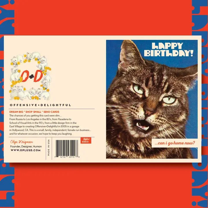 Card Go Home Cat Birthday