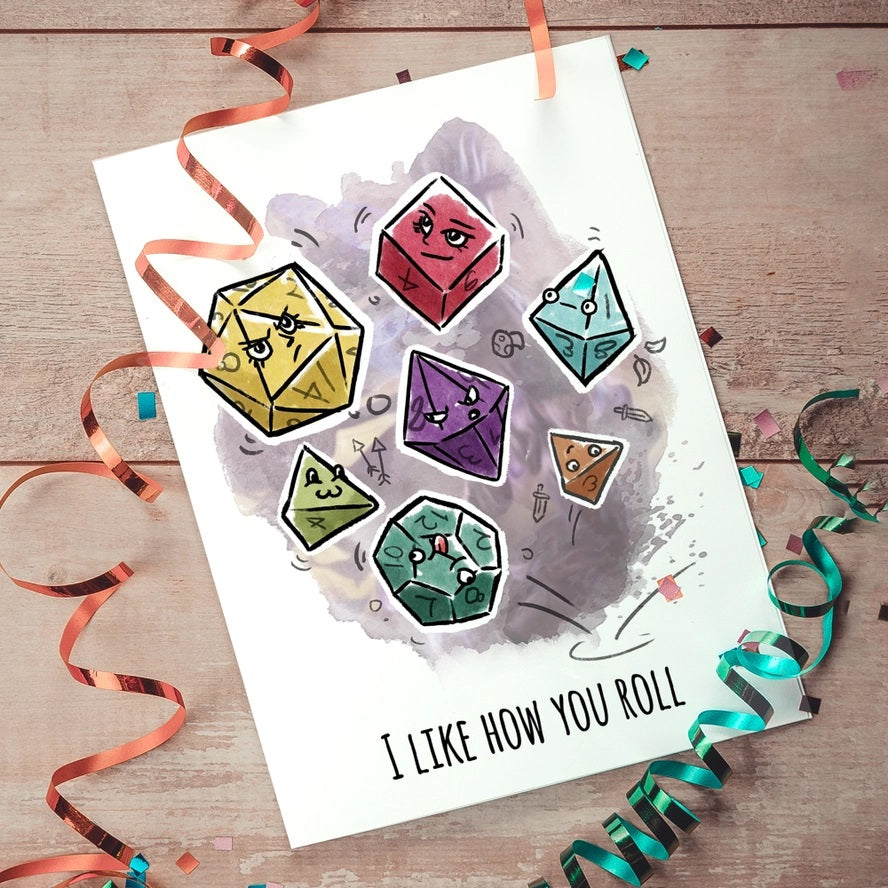 Card I Like How You Roll D&D Birthday