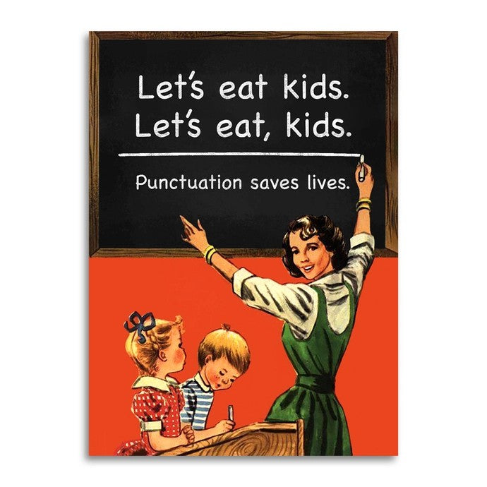 Card Let's Eat Kids Punctuation Saves Lives