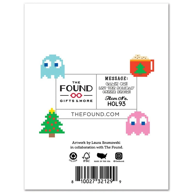 Card Pac-Man Happy Holidays