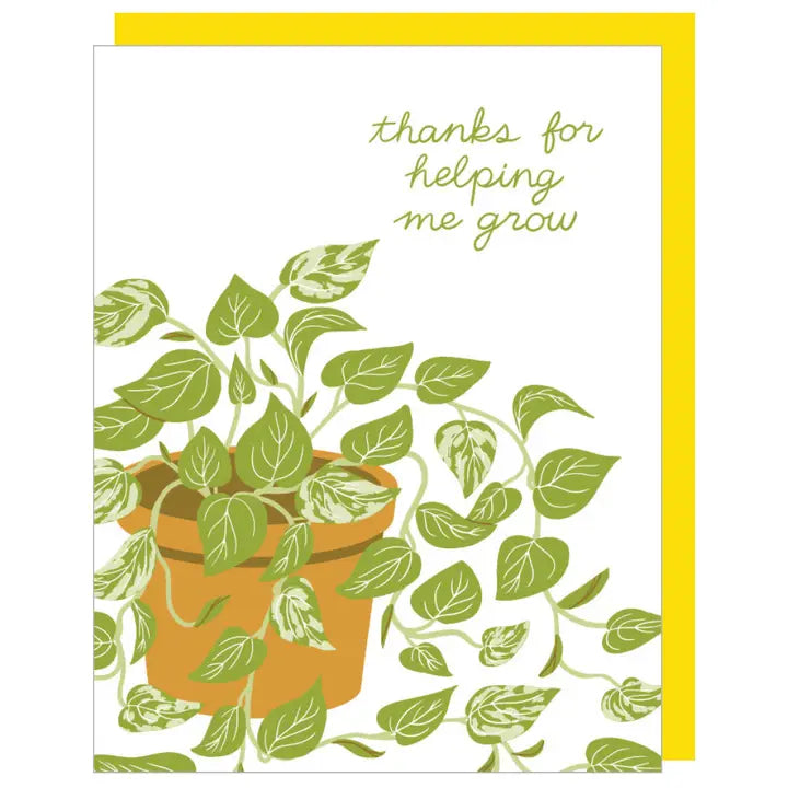 Card Thanks For Helping Me Grow