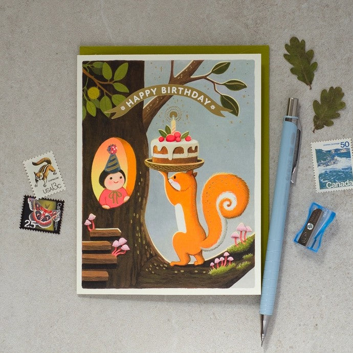 Card Squirrel's Cake Birthday
