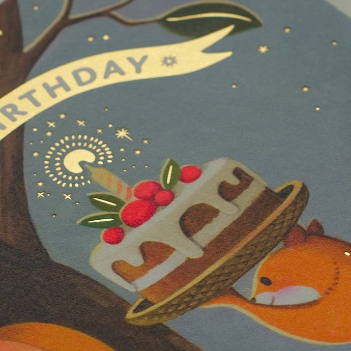 Card Squirrel's Cake Birthday