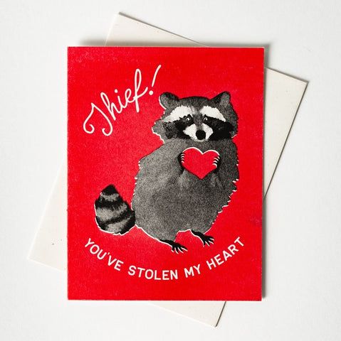Card Thief! You've Stolen My Heart Love Raccoon