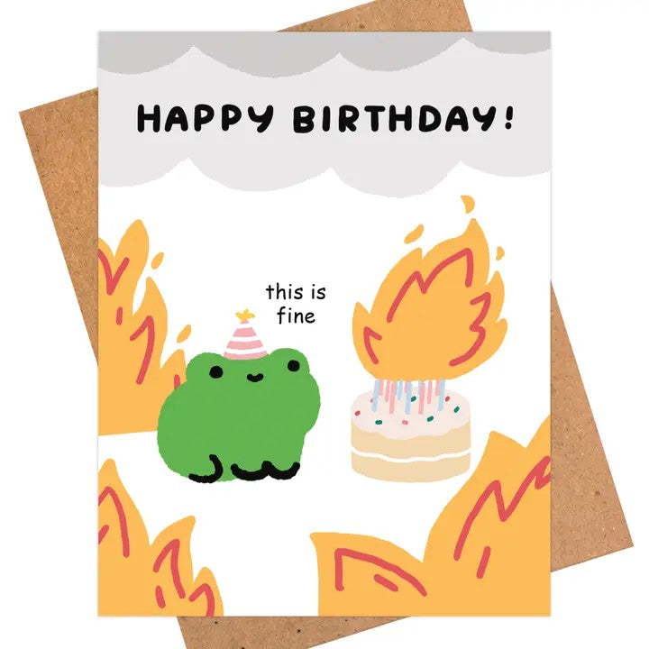 Card This Is Fine Happy Birthday