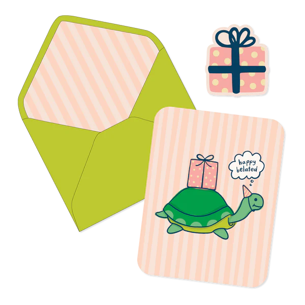 Card Turtle Happy Belated Birthday