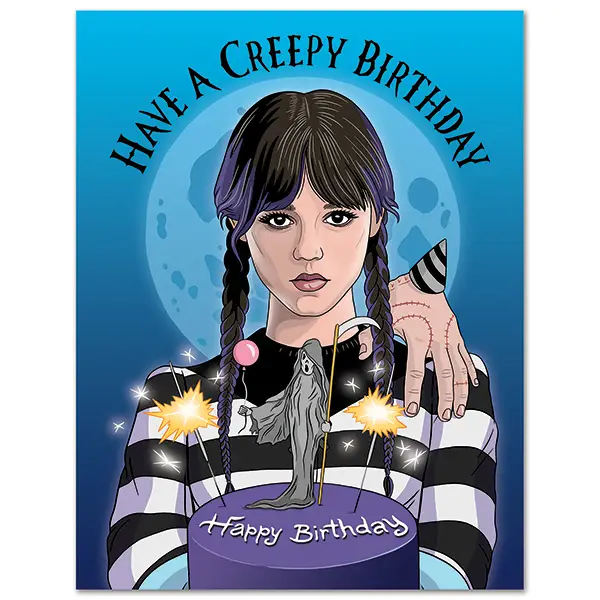 Card Wednesday Addams Creepy Birthday