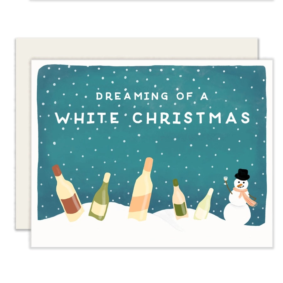 Card White Wine Christmas