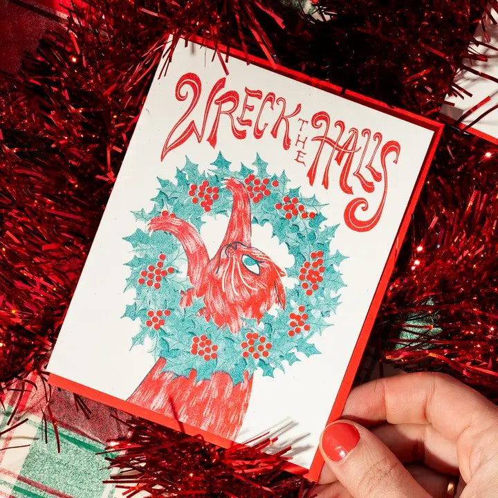 Card Wreck The Halls Holiday