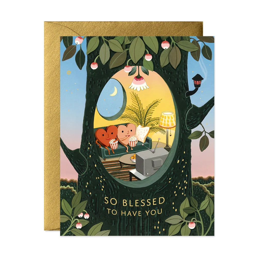 Card Blessed Hearts Love