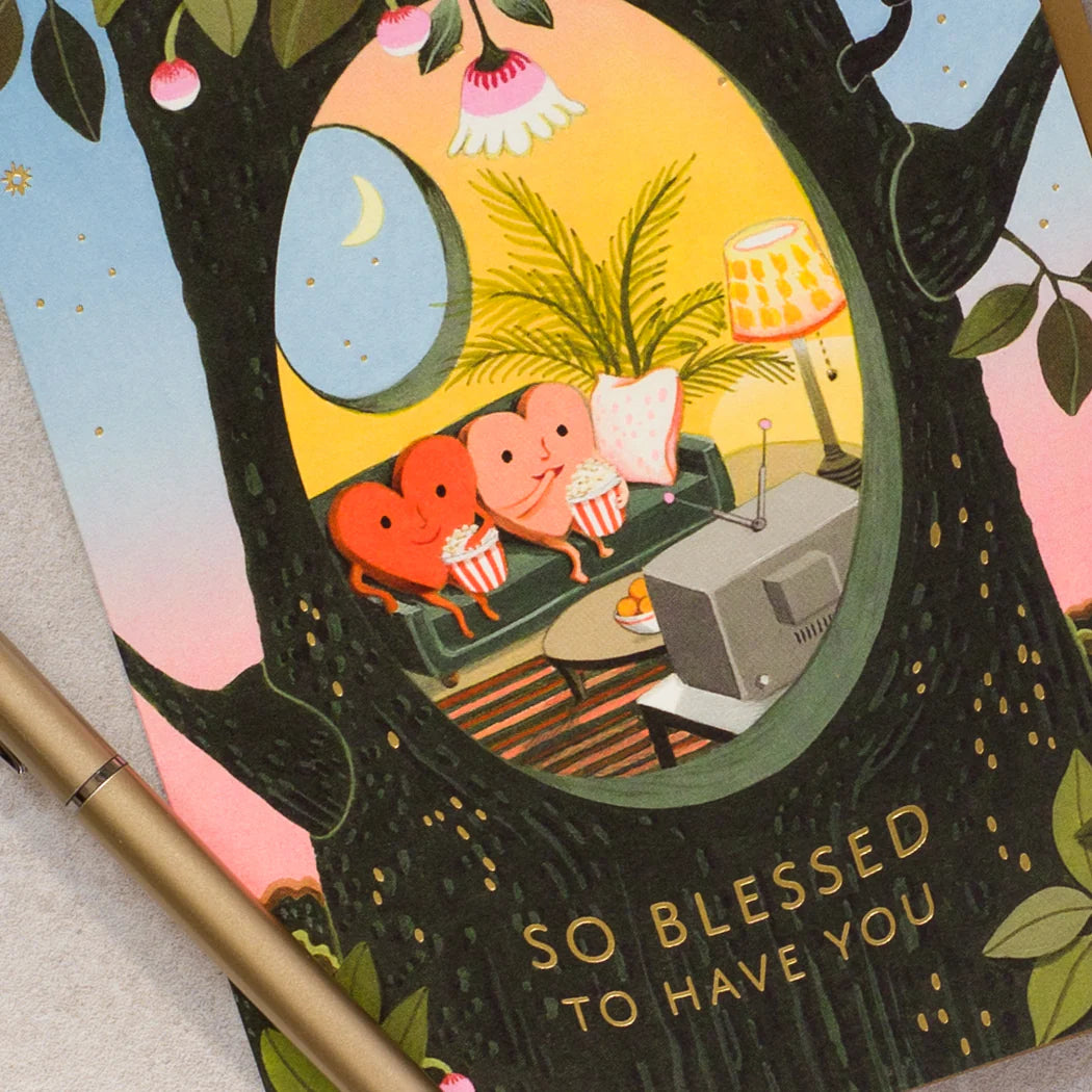 Card Blessed Hearts Love