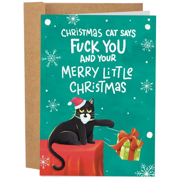 Card Christmas Cat Fuck You