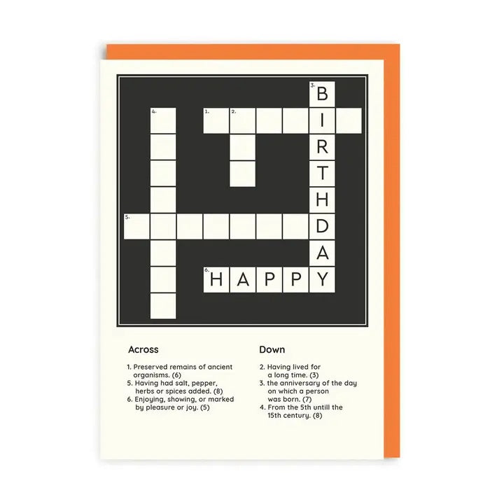 Card Crossword Birthday
