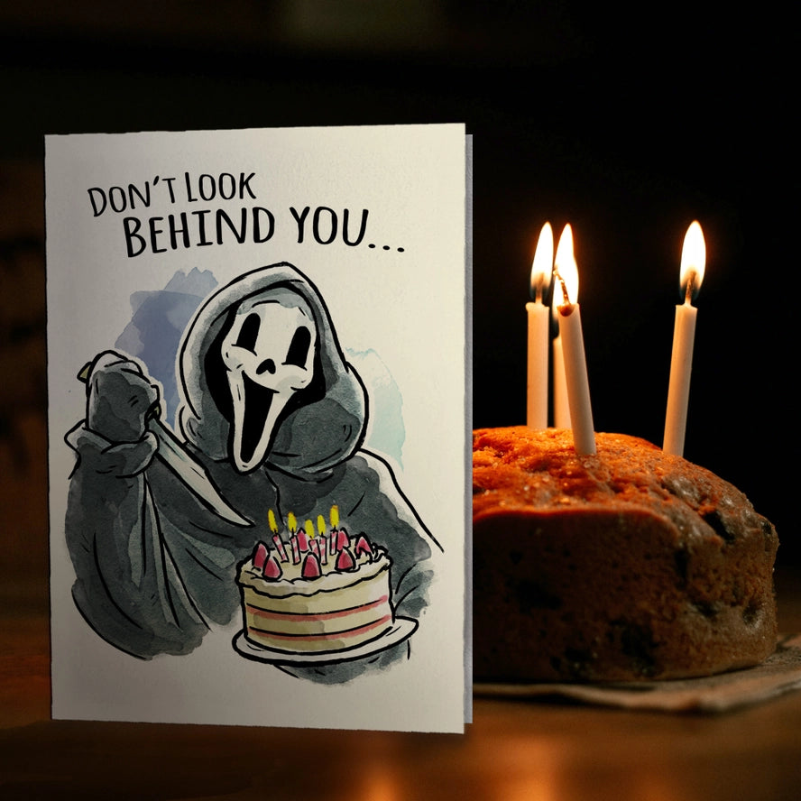 Card Don't Look Behind You Halloween Birthday