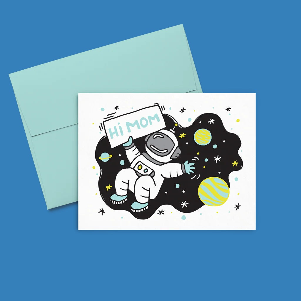 Card Hi Mom Space