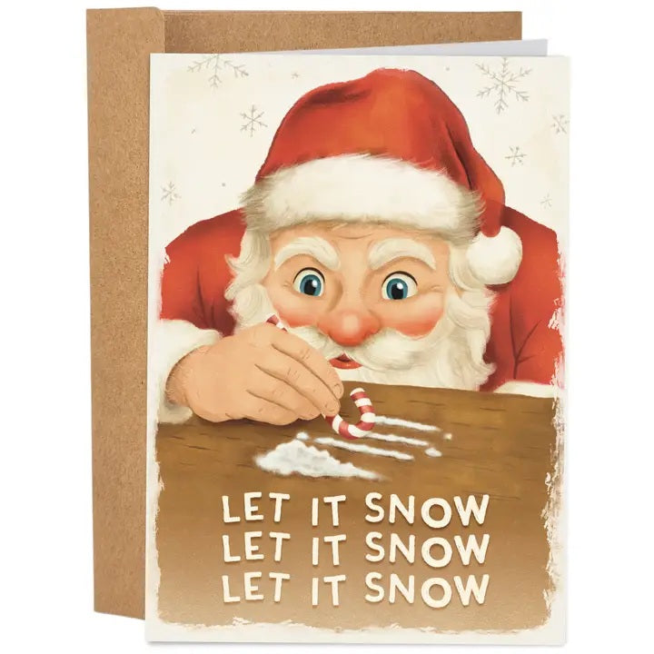 Card Let It Snow Santa Christmas