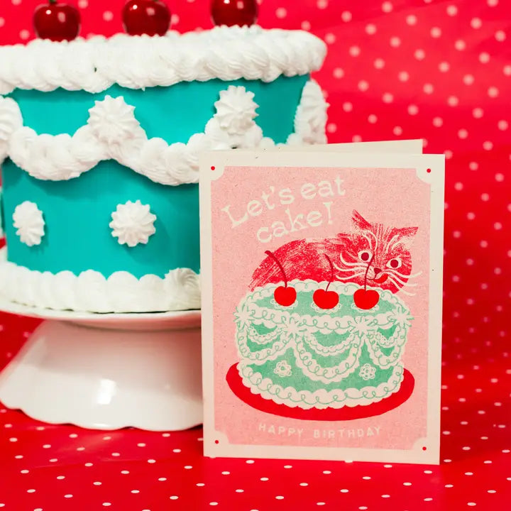 Card Let's Eat Cake Cat Birthday