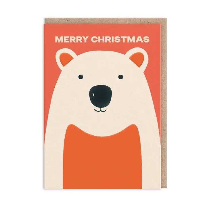 Card Merry Christmas Polar Bear Characters