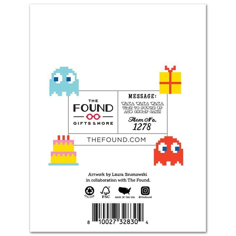 Card Pac-Man Happy Birthday