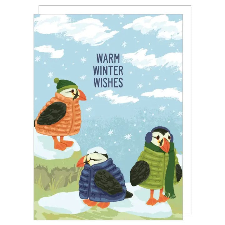 Card Puffins In Puffer Vests