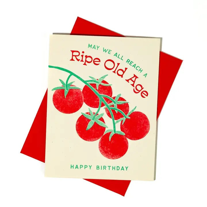 Card Ripe Old Age Tomato Birthday