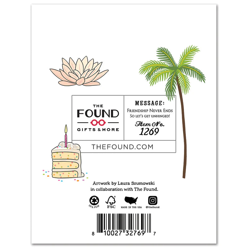 Card White Lotus Unhinged Birthday