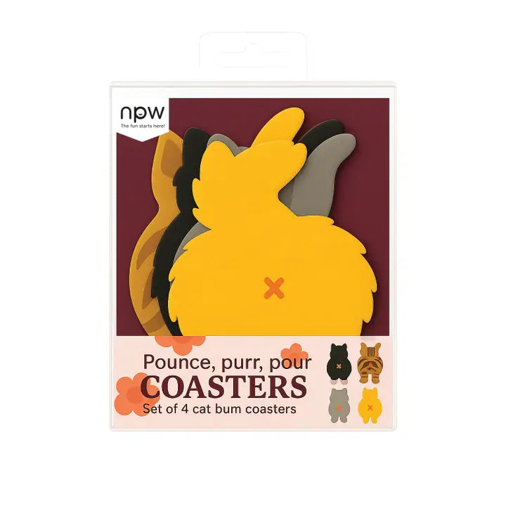 Cat Bum Coaster Set