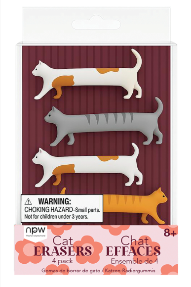 Cat Erasers 4 Pack