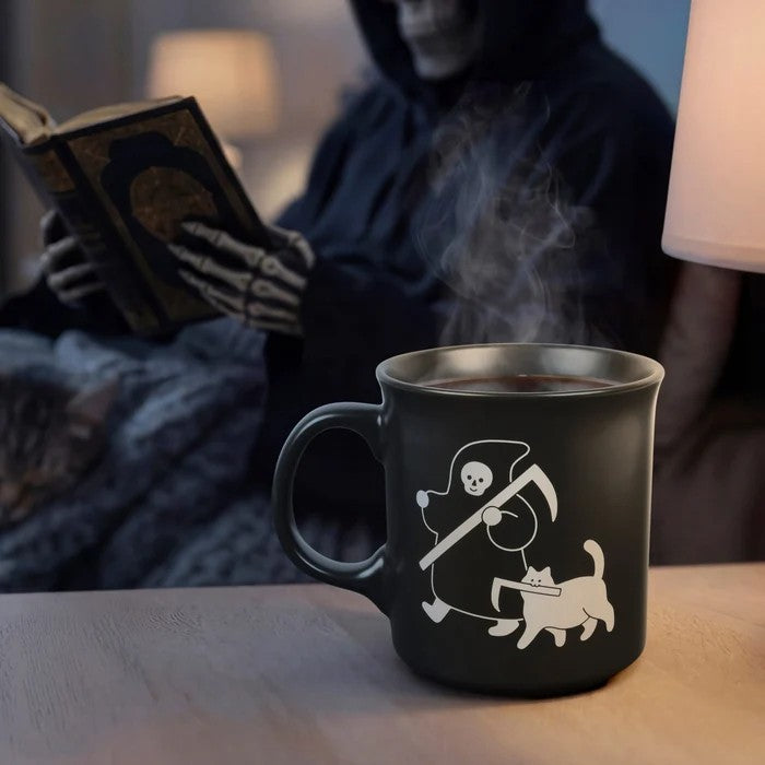 Cat And The Grim Reaper Mug